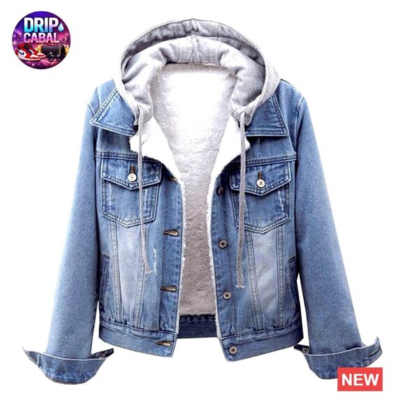 Jackets & Blazers - Detachable Hoodie Sherpa Fleece Lined Denim Trucker Jacket Y2K Chic